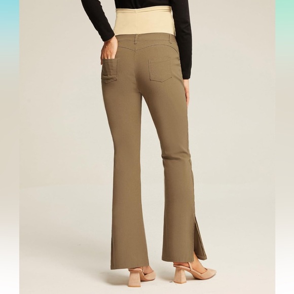 2/$30 Maternity Bootcut Pants High Waist Comfy Maternity Dress Pants, Large - Picture 11 of 12